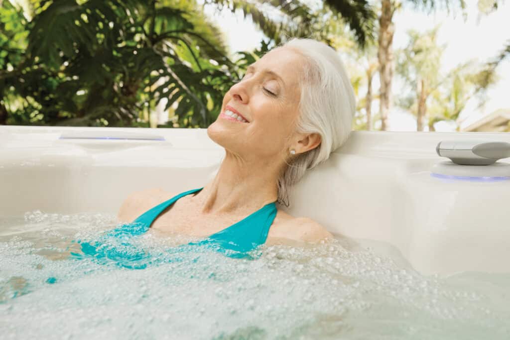 woman relax in a hot tub