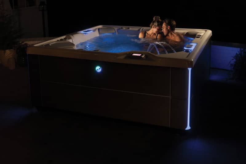 Relax under the stars in your hot tub.