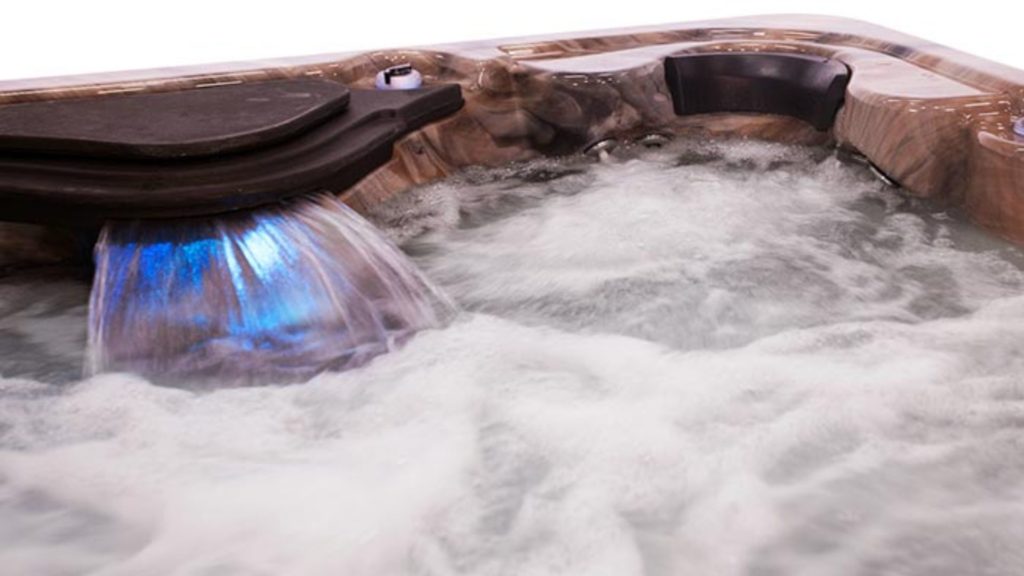 strong spas with waterfall and jets on